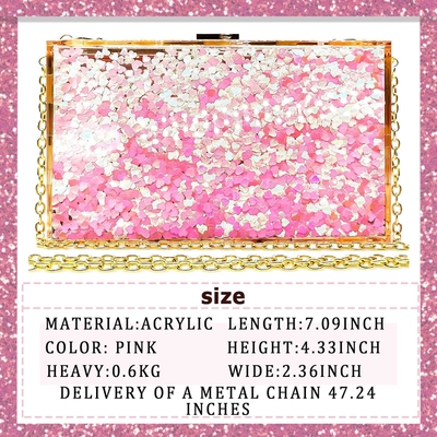 JeVenis Magical Sequins transparentes bolso de embrague bolso de noche para la fiesta novia del baile