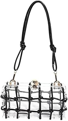 Bolso de acrílico transparente Rinestón de acrílico embrague bolsos de noche de cristal para mujeres Bolso de mano brillante para la fiesta de cócteles de boda