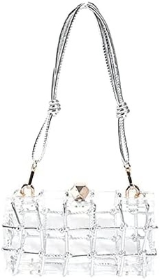 Bolso de acrílico transparente Rinestón de acrílico embrague bolsos de noche de cristal para mujeres Bolso de mano brillante para la fiesta de cócteles de boda