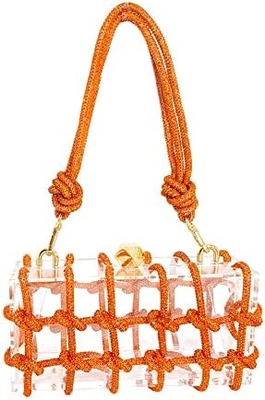 Bolso de acrílico transparente Rinestón de acrílico embrague bolsos de noche de cristal para mujeres Bolso de mano brillante para la fiesta de cócteles de boda