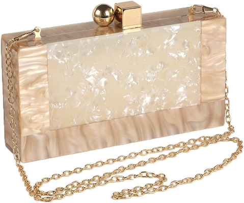 Mujeres bolso de embrague acrílico de noche Glitter bolso de mármol bolso de mano para la boda fiesta de baile