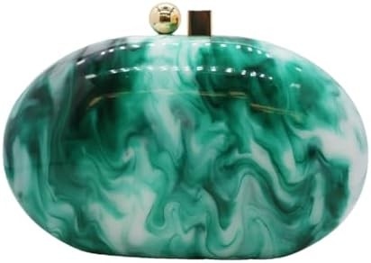 Bolso de acrílico de noche para mujeres con forma de concha Bolso de hombro de cuerpo cruzado Bolso de bolso de bolso de mármol brillante Bolso de mano