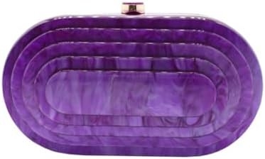 Bolso de acrílico de noche para mujeres con forma de concha Bolso de hombro de cuerpo cruzado Bolso de bolso de bolso de mármol brillante Bolso de mano