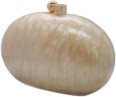 Bolso de acrílico de noche para mujeres con forma de concha Bolso de hombro de cuerpo cruzado Bolso de bolso de bolso de mármol brillante Bolso de mano