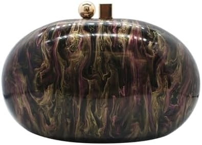 Bolso de acrílico de noche para mujeres con forma de concha Bolso de hombro de cuerpo cruzado Bolso de bolso de bolso de mármol brillante Bolso de mano