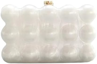 Bolso de acrílico de noche para mujeres con forma de concha Bolso de hombro de cuerpo cruzado Bolso de bolso de bolso de mármol brillante Bolso de mano