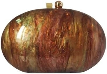Bolso de acrílico de noche para mujeres con forma de concha Bolso de hombro de cuerpo cruzado Bolso de bolso de bolso de mármol brillante Bolso de mano