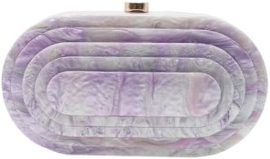 Bolso de acrílico de noche para mujeres con forma de concha Bolso de hombro de cuerpo cruzado Bolso de bolso de bolso de mármol brillante Bolso de mano