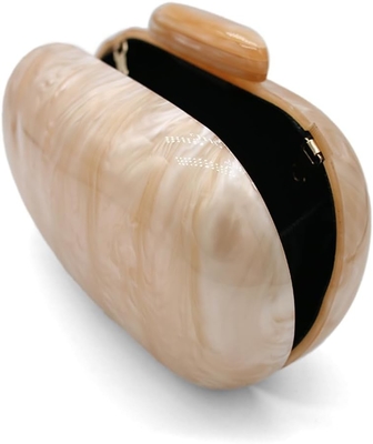 Bolso de acrílico de noche para mujeres con forma de concha Bolso de hombro de cuerpo cruzado Bolso de bolso de bolso de mármol brillante Bolso de mano