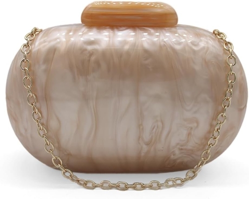 Bolso de acrílico de noche para mujeres con forma de concha Bolso de hombro de cuerpo cruzado Bolso de bolso de bolso de mármol brillante Bolso de mano