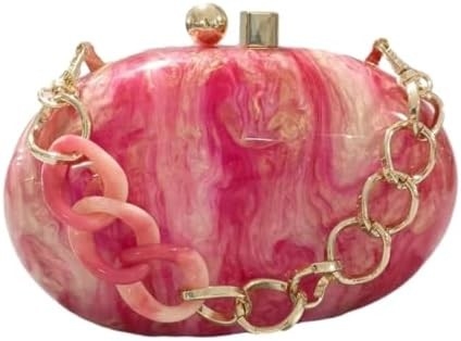 Bolso de acrílico de noche para mujeres con forma de concha Bolso de hombro de cuerpo cruzado Bolso de bolso de bolso de mármol brillante Bolso de mano