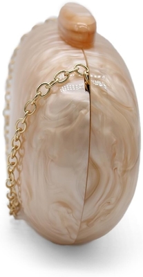 Bolso de acrílico de noche para mujeres con forma de concha Bolso de hombro de cuerpo cruzado Bolso de bolso de bolso de mármol brillante Bolso de mano