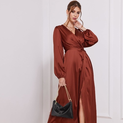Bolso de noche satinado de mujeres Bolso de mano para mujeres Bolso de hombro de boda con 2 cadenas para fiesta de cócteles formal