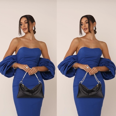 Bolso de noche satinado de mujeres Bolso de mano para mujeres Bolso de hombro de boda con 2 cadenas para fiesta de cócteles formal