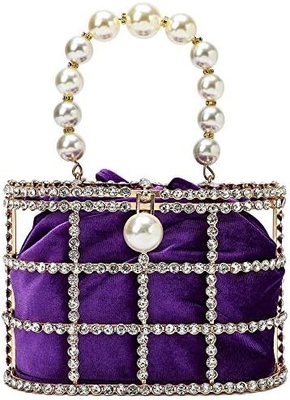 BOLSA DE MANOS DE LA SEÑORA BOLSA DE MUJERES con perlas Diamante para boda fiesta de cumpleaños Accesorios para la cena