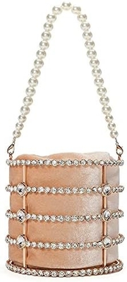 BOLSA DE MANOS DE LA SEÑORA BOLSA DE MUJERES con perlas Diamante para boda fiesta de cumpleaños Accesorios para la cena