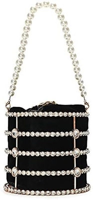 BOLSA DE MANOS DE LA SEÑORA BOLSA DE MUJERES con perlas Diamante para boda fiesta de cumpleaños Accesorios para la cena