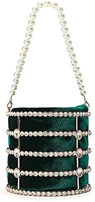 BOLSA DE MANOS DE LA SEÑORA BOLSA DE MUJERES con perlas Diamante para boda fiesta de cumpleaños Accesorios para la cena