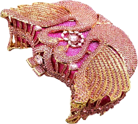 BOUTIQUE DE FGG MUJERES SWAN CLUTCH Cristales bolsas de la noche boda fiesta cena damas de piedra del rincón MINAUDIERE bolso de mano