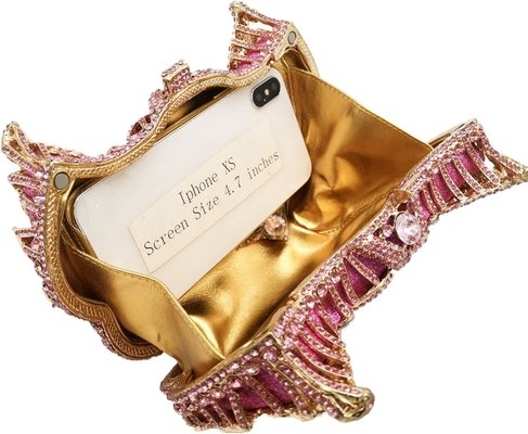 BOUTIQUE DE FGG MUJERES SWAN CLUTCH Cristales bolsas de la noche boda fiesta cena damas de piedra del rincón MINAUDIERE bolso de mano