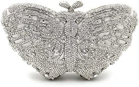 Mujeres UMREN ELEGANTES mariposas bolsas de noche de piedra del rinón lujo cristal de la clavija fiesta de bodas cóctel bolsa de mano