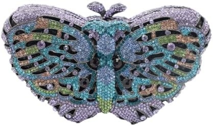 Mujeres UMREN ELEGANTES mariposas bolsas de noche de piedra del rinón lujo cristal de la clavija fiesta de bodas cóctel bolsa de mano