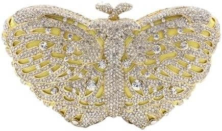 Mujeres UMREN ELEGANTES mariposas bolsas de noche de piedra del rinón lujo cristal de la clavija fiesta de bodas cóctel bolsa de mano