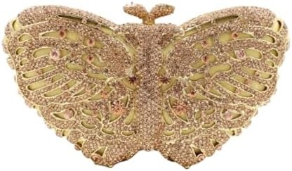 Mujeres UMREN ELEGANTES mariposas bolsas de noche de piedra del rinón lujo cristal de la clavija fiesta de bodas cóctel bolsa de mano