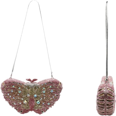 Mujeres UMREN ELEGANTES mariposas bolsas de noche de piedra del rinón lujo cristal de la clavija fiesta de bodas cóctel bolsa de mano