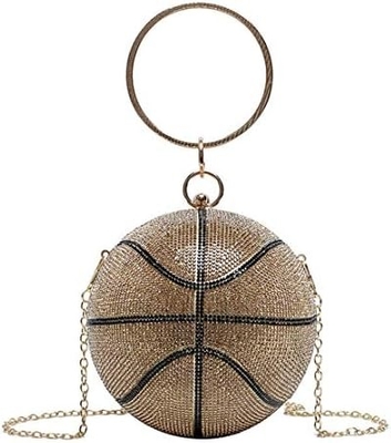 UMREN MUJERES BASKETBALL en forma de cruz bolso de cuerpo piedra de alfombra bola redonda de cristal de la noche bolsa de abrazadera bolsa de mano para la boda