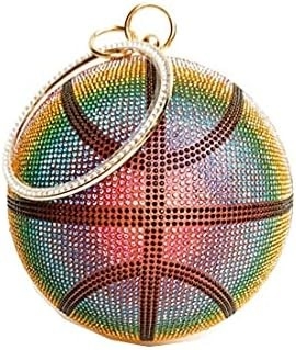 UMREN MUJERES BASKETBALL en forma de cruz bolso de cuerpo piedra de alfombra bola redonda de cristal de la noche bolsa de abrazadera bolsa de mano para la boda