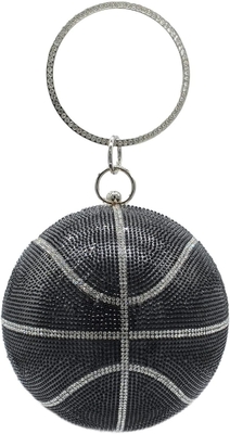 UMREN MUJERES BASKETBALL en forma de cruz bolso de cuerpo piedra de alfombra bola redonda de cristal de la noche bolsa de abrazadera bolsa de mano para la boda