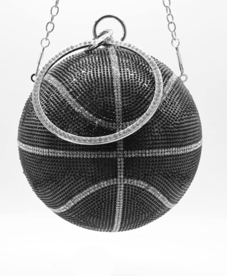 UMREN MUJERES BASKETBALL en forma de cruz bolso de cuerpo piedra de alfombra bola redonda de cristal de la noche bolsa de abrazadera bolsa de mano para la boda