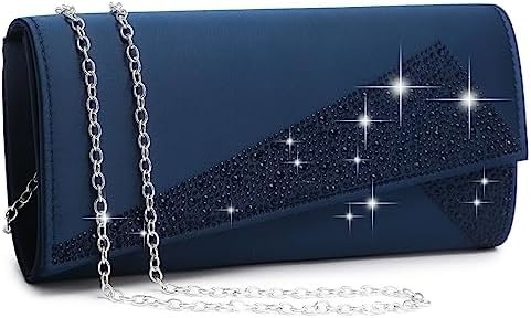 DASEIN Mujeres de satén de piedra de rincón Clutch bolsas de la noche brillante brillante bolso de mano para la fiesta de bodas baile de graduación