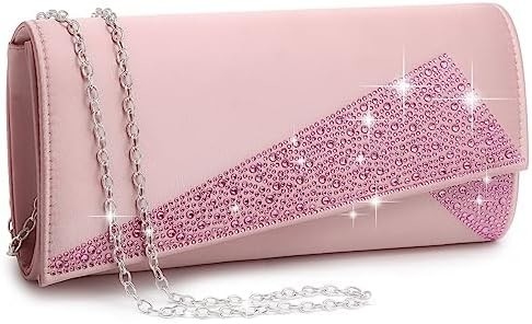 DASEIN Mujeres de satén de piedra de rincón Clutch bolsas de la noche brillante brillante bolso de mano para la fiesta de bodas baile de graduación