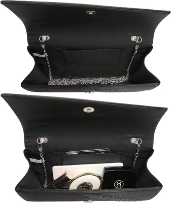 DASEIN Mujeres de satén de piedra de rincón Clutch bolsas de la noche brillante brillante bolso de mano para la fiesta de bodas baile de graduación