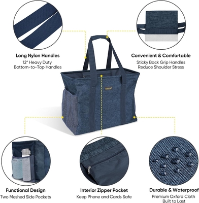 BOLSA DE BALENO EXTRA GRAN UTILIDAD con marco de alambre para almacenamiento (azul, 16,5'X14'X10')