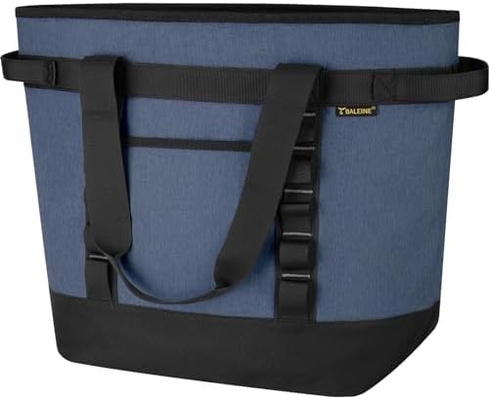 BALEINE LARGE 36-CAN COOLER BAGS aislado, PEVA suave BAG COOLER TOTE, BAG de comestibles aislados con tapa con cremallera