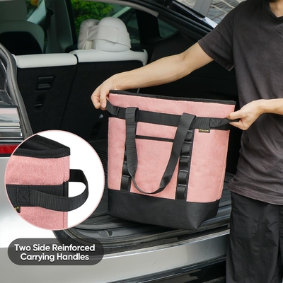 BALEINE LARGE 36-CAN COOLER BAGS aislado, PEVA suave BAG COOLER TOTE, BAG de comestibles aislados con tapa con cremallera