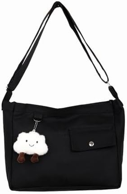 Marca: Kehpish bolsa de algodón de lona económica,bolsa de hombro para mujeres con 3 bolsillos exteriores