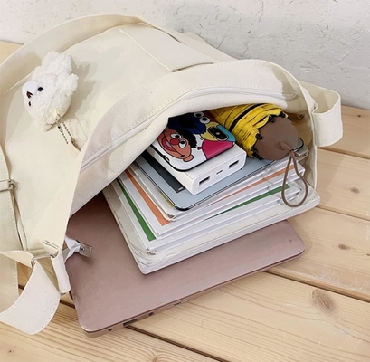 Marca: Kehpish bolsa de algodón de lona económica,bolsa de hombro para mujeres con 3 bolsillos exteriores