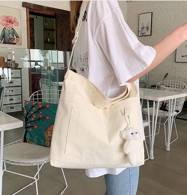 Marca: Kehpish bolsa de algodón de lona económica,bolsa de hombro para mujeres con 3 bolsillos exteriores