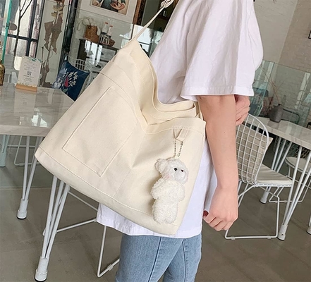 Marca: Kehpish bolsa de algodón de lona económica,bolsa de hombro para mujeres con 3 bolsillos exteriores