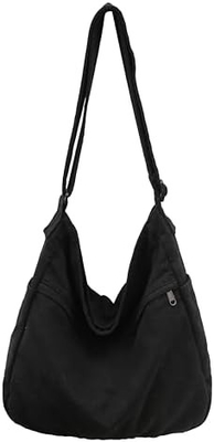 Marca: Kehpish bolsa de algodón de lona económica,bolsa de hombro para mujeres con 3 bolsillos exteriores