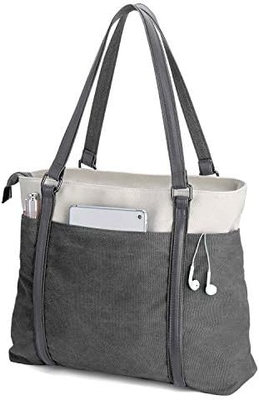 Mujeres portátil bolsa de trabajo ligera tela de esplicitación de 15 pulgadas bolsa de mano
