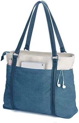 Mujeres portátil bolsa de trabajo ligera tela de esplicitación de 15 pulgadas bolsa de mano
