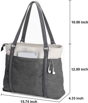 Mujeres portátil bolsa de trabajo ligera tela de esplicitación de 15 pulgadas bolsa de mano