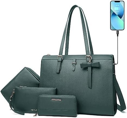 KEYLI 4PC SETS BOLSA DE LÁPTOP PARA MUJERES BOLSA DE LÁPTOP DE CUERPO GRANDE BOLSA con puerto de carga USB