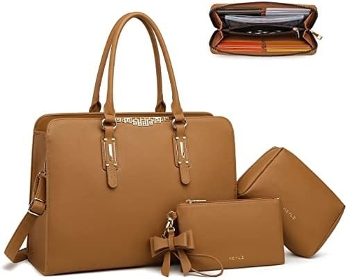 KEYLI 4PC SETS BOLSA DE LÁPTOP PARA MUJERES BOLSA DE LÁPTOP DE CUERPO GRANDE BOLSA con puerto de carga USB