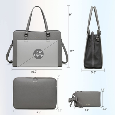 KEYLI 4PC SETS BOLSA DE LÁPTOP PARA MUJERES BOLSA DE LÁPTOP DE CUERPO GRANDE BOLSA con puerto de carga USB